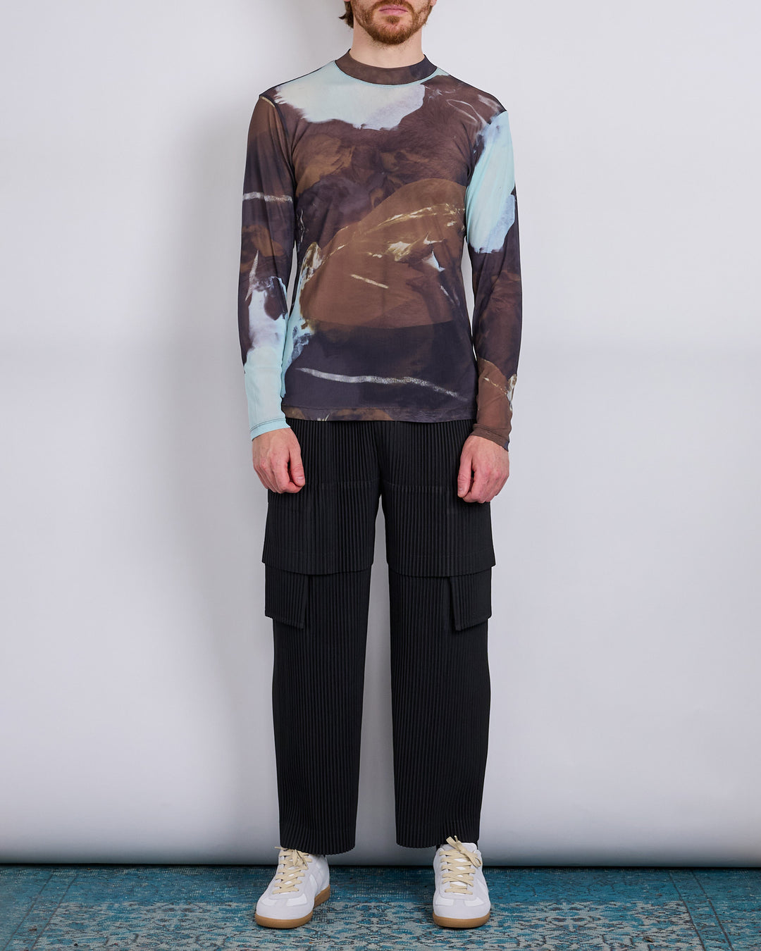 HOMME PLISSÉ ISSEY MIYAKE Agate Sheer Crewneck Brown
