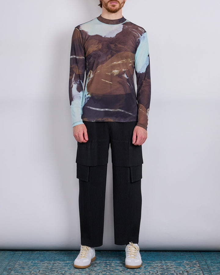 HOMME PLISSÉ ISSEY MIYAKE Agate Sheer Crewneck Brown