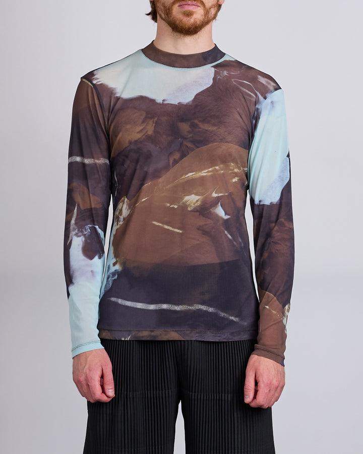 HOMME PLISSÉ ISSEY MIYAKE Agate Sheer Crewneck Brown