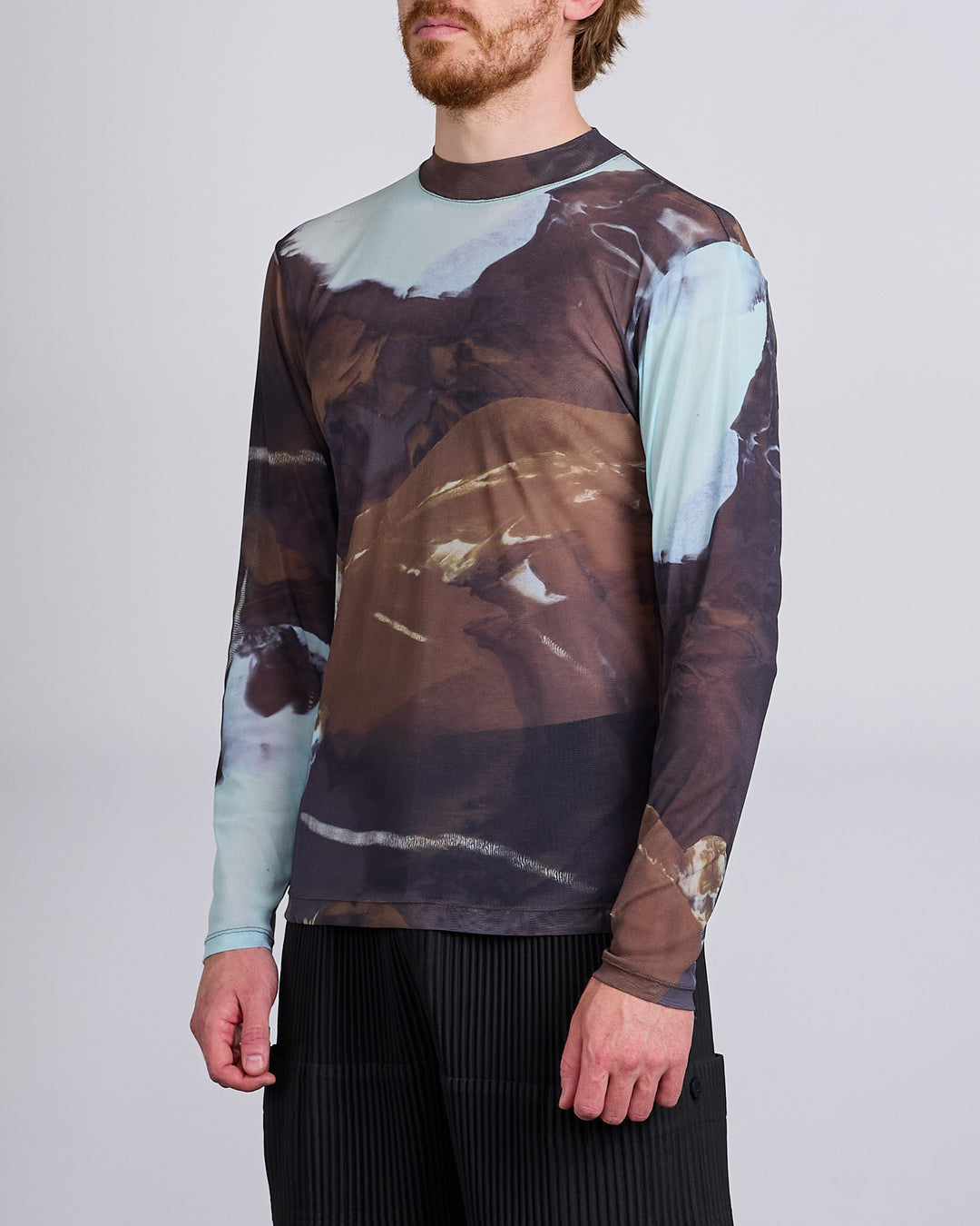 HOMME PLISSÉ ISSEY MIYAKE Agate Sheer Crewneck Brown