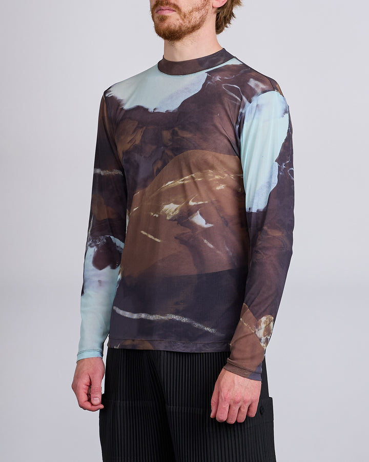 HOMME PLISSÉ ISSEY MIYAKE Agate Sheer Crewneck Brown