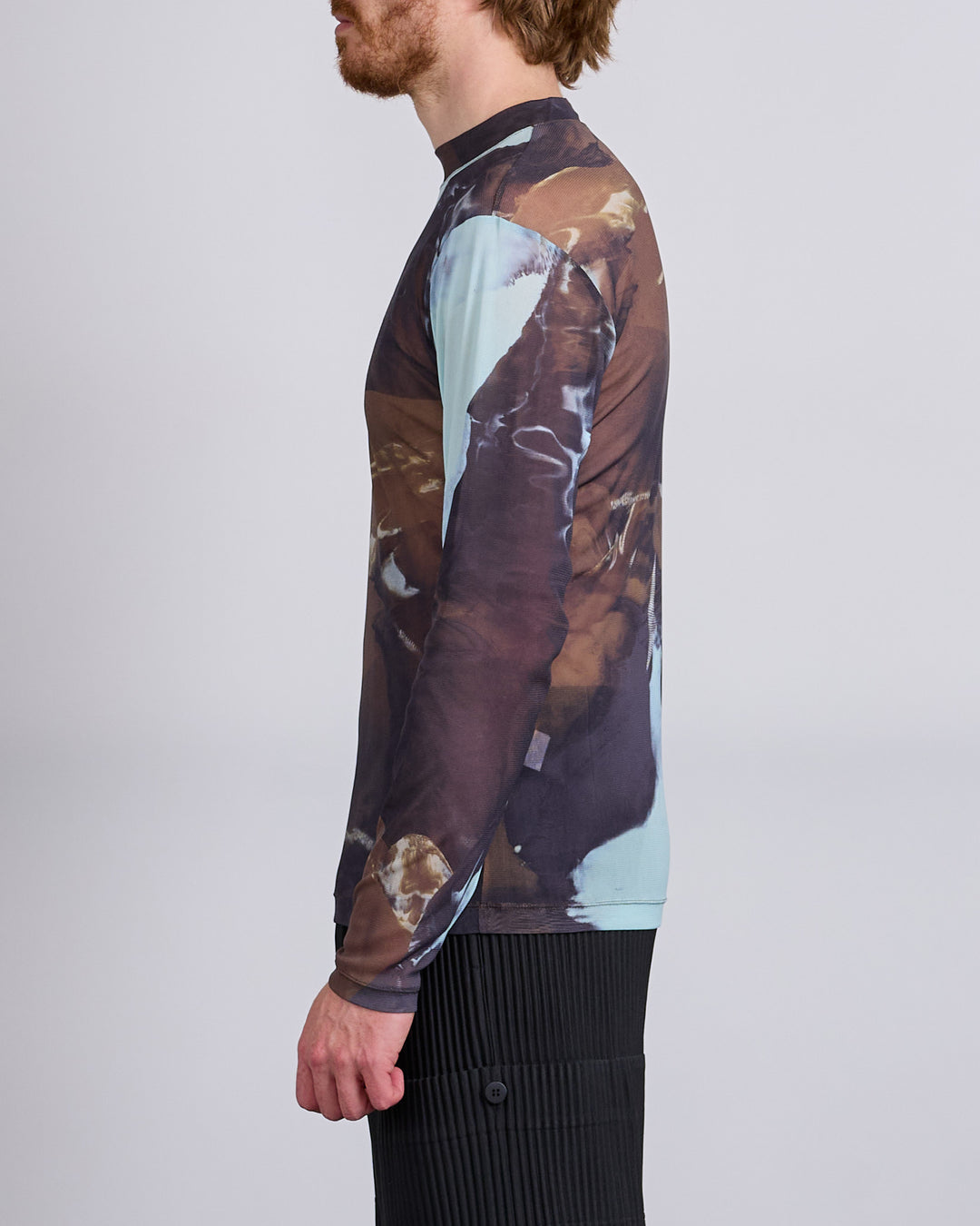 HOMME PLISSÉ ISSEY MIYAKE Agate Sheer Crewneck Brown