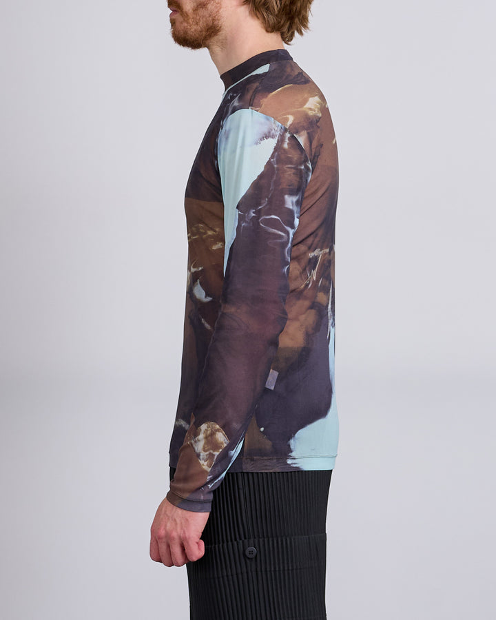 HOMME PLISSÉ ISSEY MIYAKE Agate Sheer Crewneck Brown