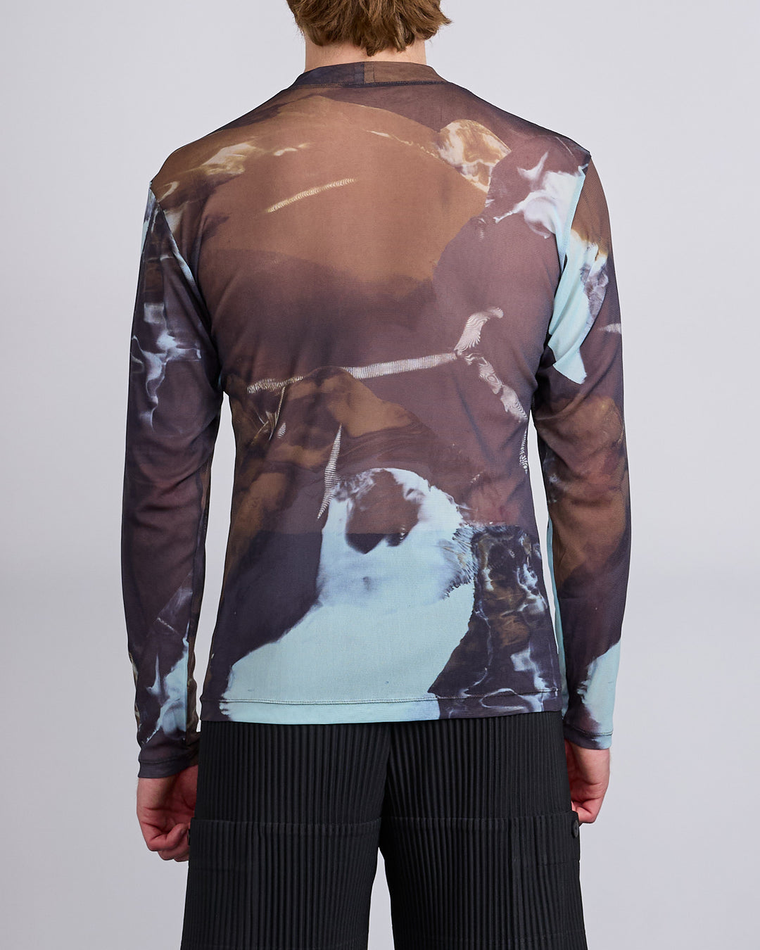 HOMME PLISSÉ ISSEY MIYAKE Agate Sheer Crewneck Brown