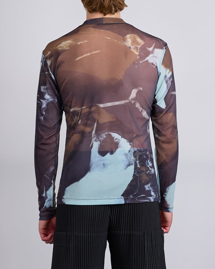 HOMME PLISSÉ ISSEY MIYAKE Agate Sheer Crewneck Brown