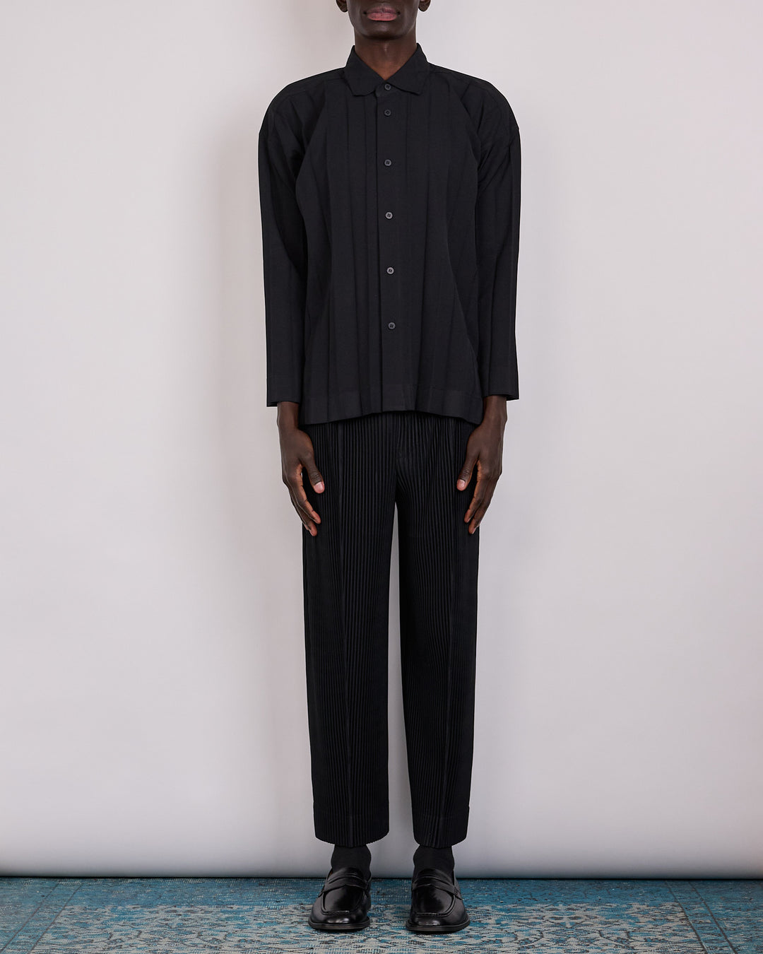 HOMME PLISSÉ ISSEY MIYAKE Edge Ensemble Button Shirt Black