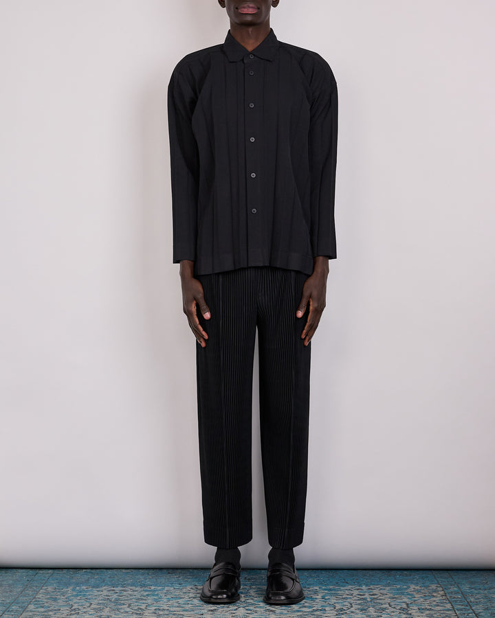HOMME PLISSÉ ISSEY MIYAKE Edge Ensemble Button Shirt Black