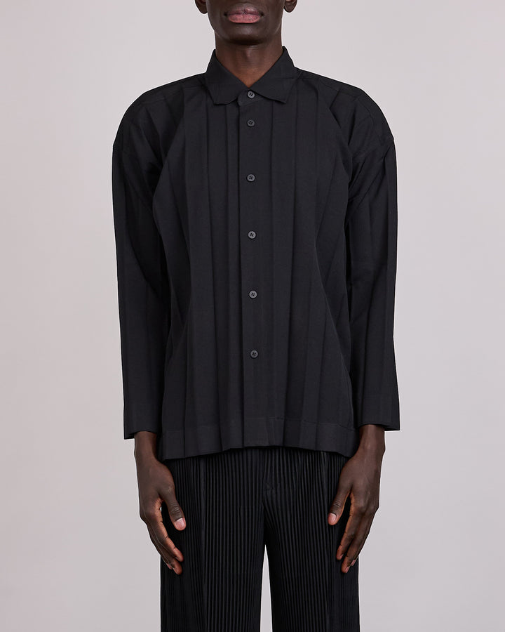 HOMME PLISSÉ ISSEY MIYAKE Edge Ensemble Button Shirt Black