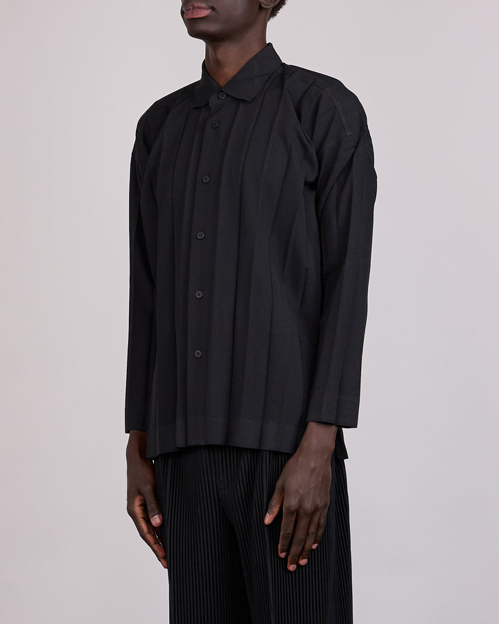 HOMME PLISSÉ ISSEY MIYAKE Edge Ensemble Button Shirt Black