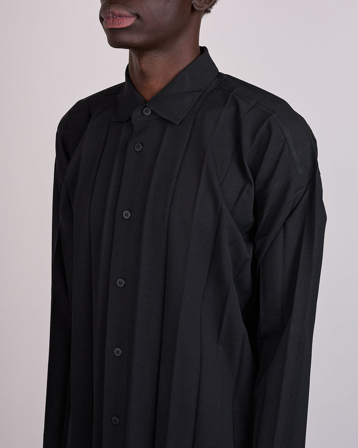 HOMME PLISSÉ ISSEY MIYAKE Edge Ensemble Button Shirt Black