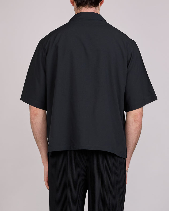HOMME PLISSÉ ISSEY MIYAKE Embroidery Press Button Shirt Black