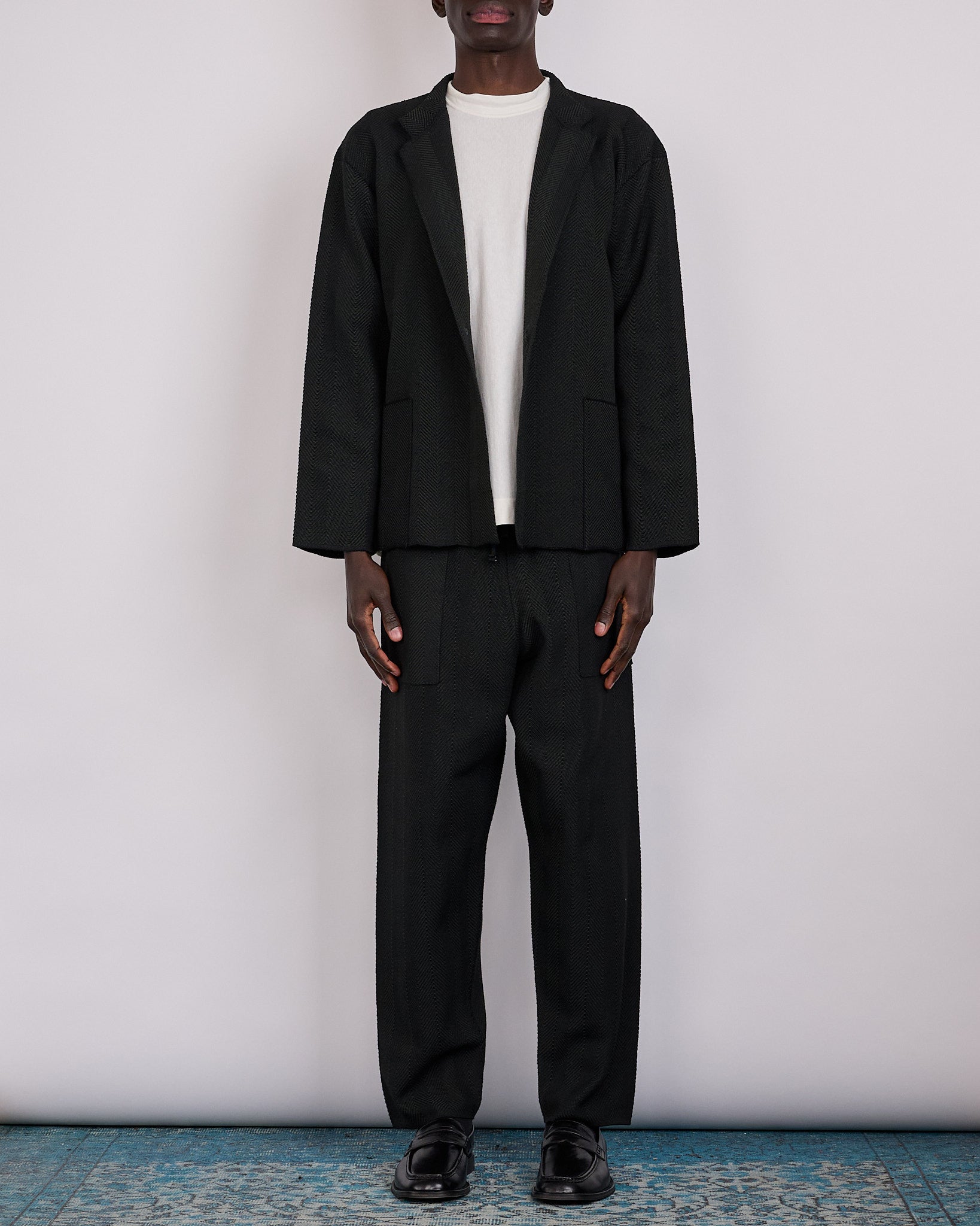 HOMME PLISSÉ ISSEY MIYAKE Inlaid Knit Jacket Black – LESS 17