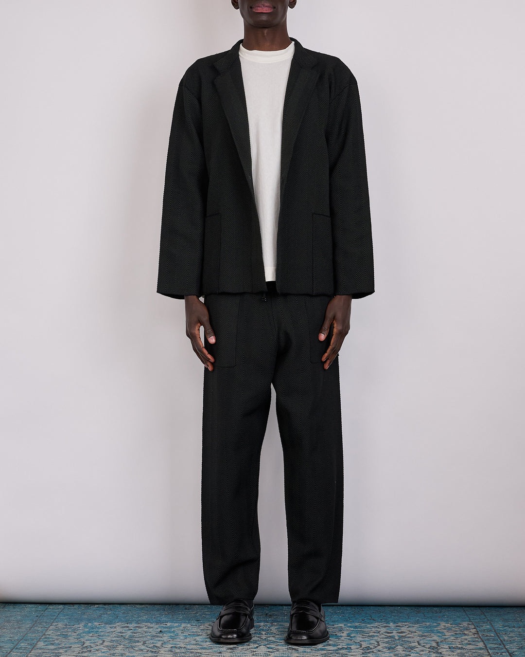 HOMME PLISSÉ ISSEY MIYAKE Inlaid Knit Jacket Black