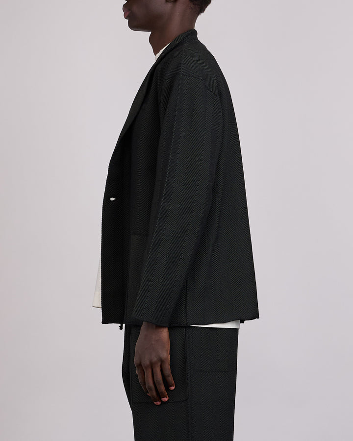 HOMME PLISSÉ ISSEY MIYAKE Inlaid Knit Jacket Black