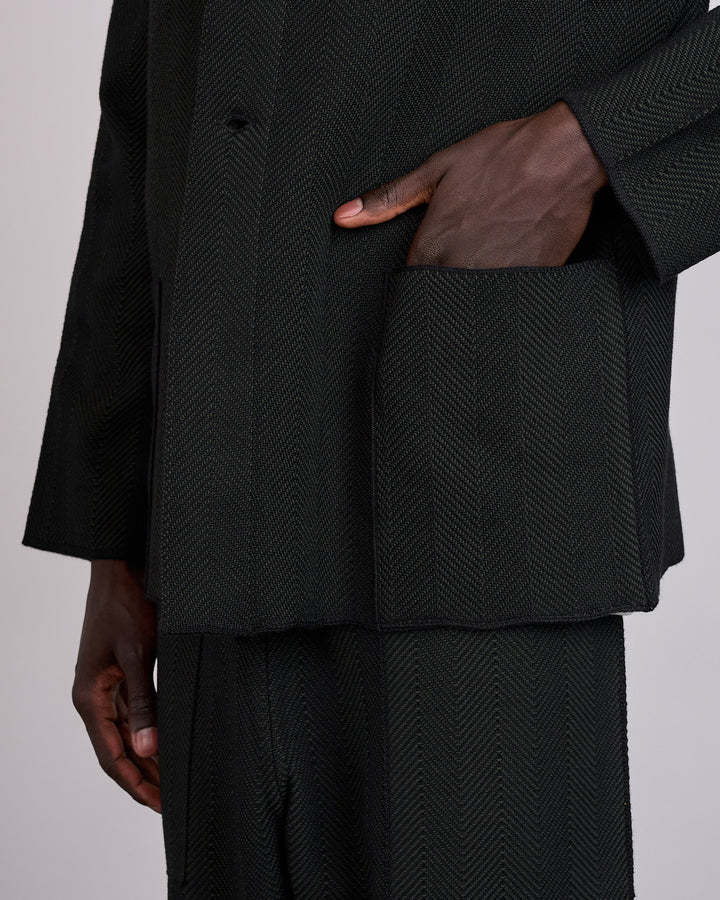 HOMME PLISSÉ ISSEY MIYAKE Inlaid Knit Jacket Black