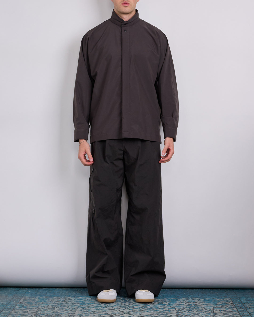 HOMME PLISSÉ ISSEY MIYAKE Padded Rim Button Shirt Brown