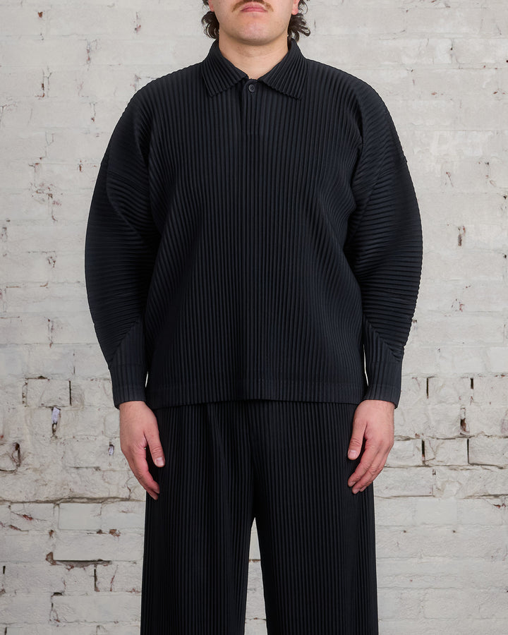 HOMME PLISSÉ ISSEY MIYAKE Pleats October LS Polo Black