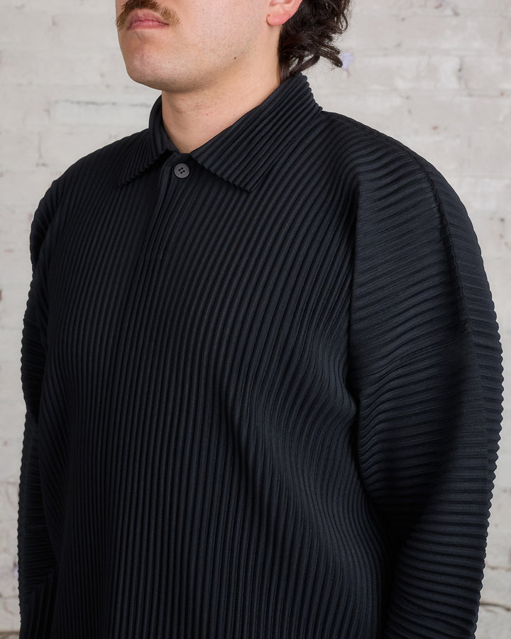 HOMME PLISSÉ ISSEY MIYAKE Pleats October LS Polo Black