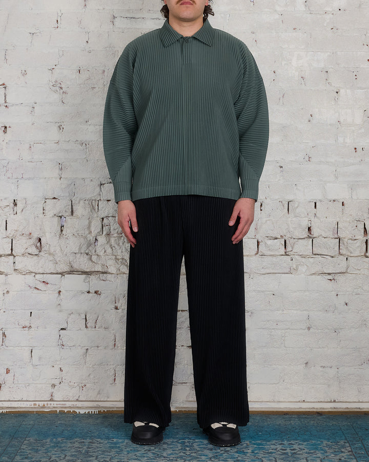 HOMME PLISSÉ ISSEY MIYAKE Pleats October LS Polo Moss