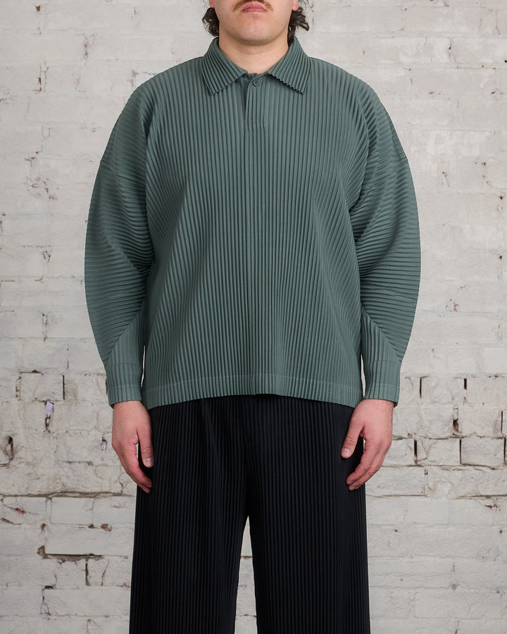 HOMME PLISSÉ ISSEY MIYAKE Pleats October LS Polo Moss