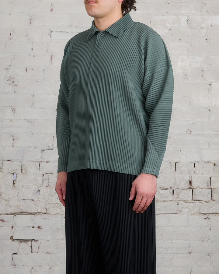 HOMME PLISSÉ ISSEY MIYAKE Pleats October LS Polo Moss