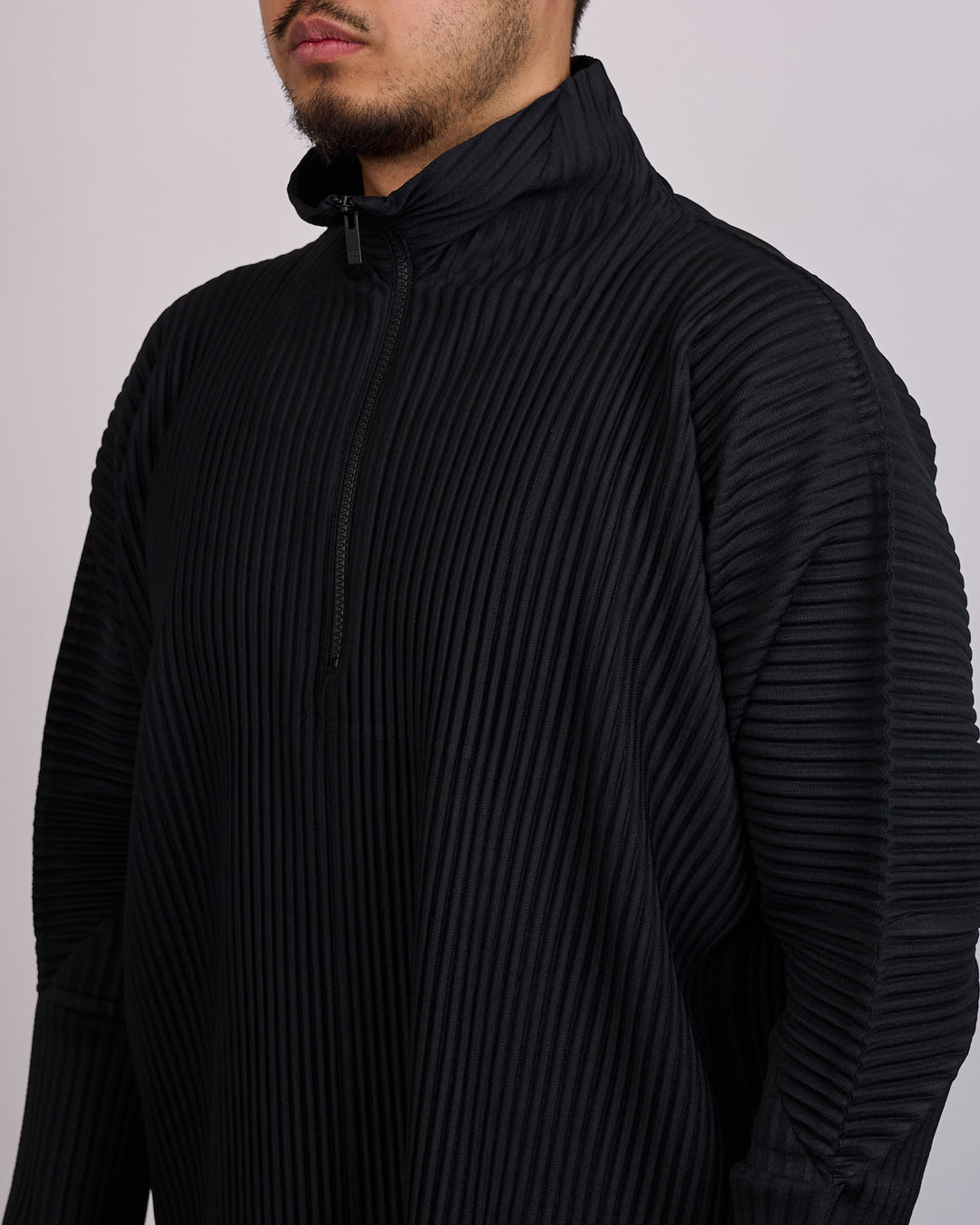 HOMME PLISSÉ ISSEY MIYAKE Pleats November 1/2 Zip Jacket Black