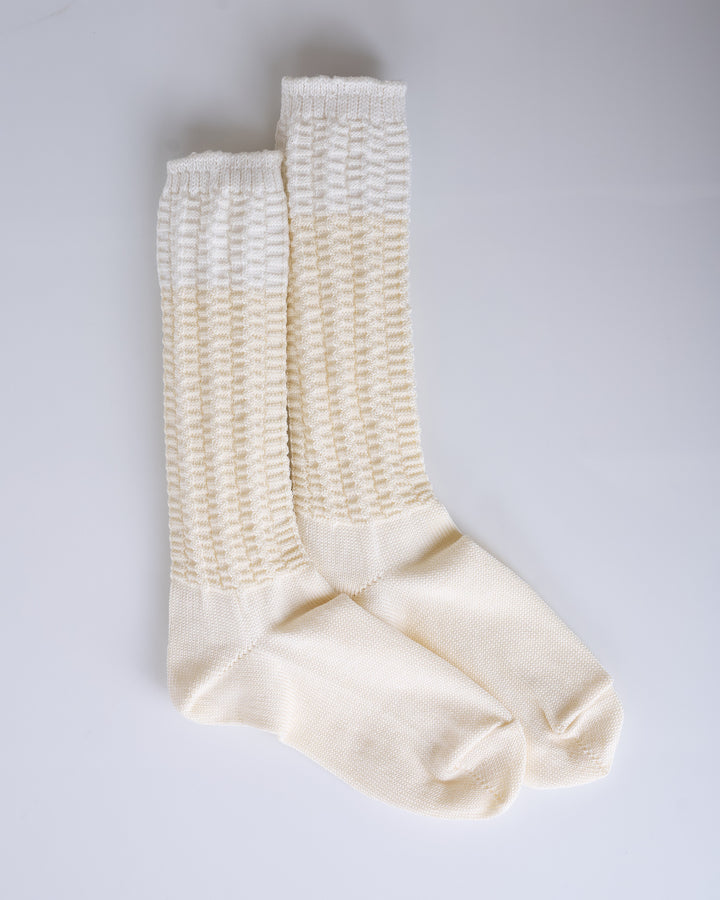 Issey Miyake Homme Plisse Churros Sock Ivory