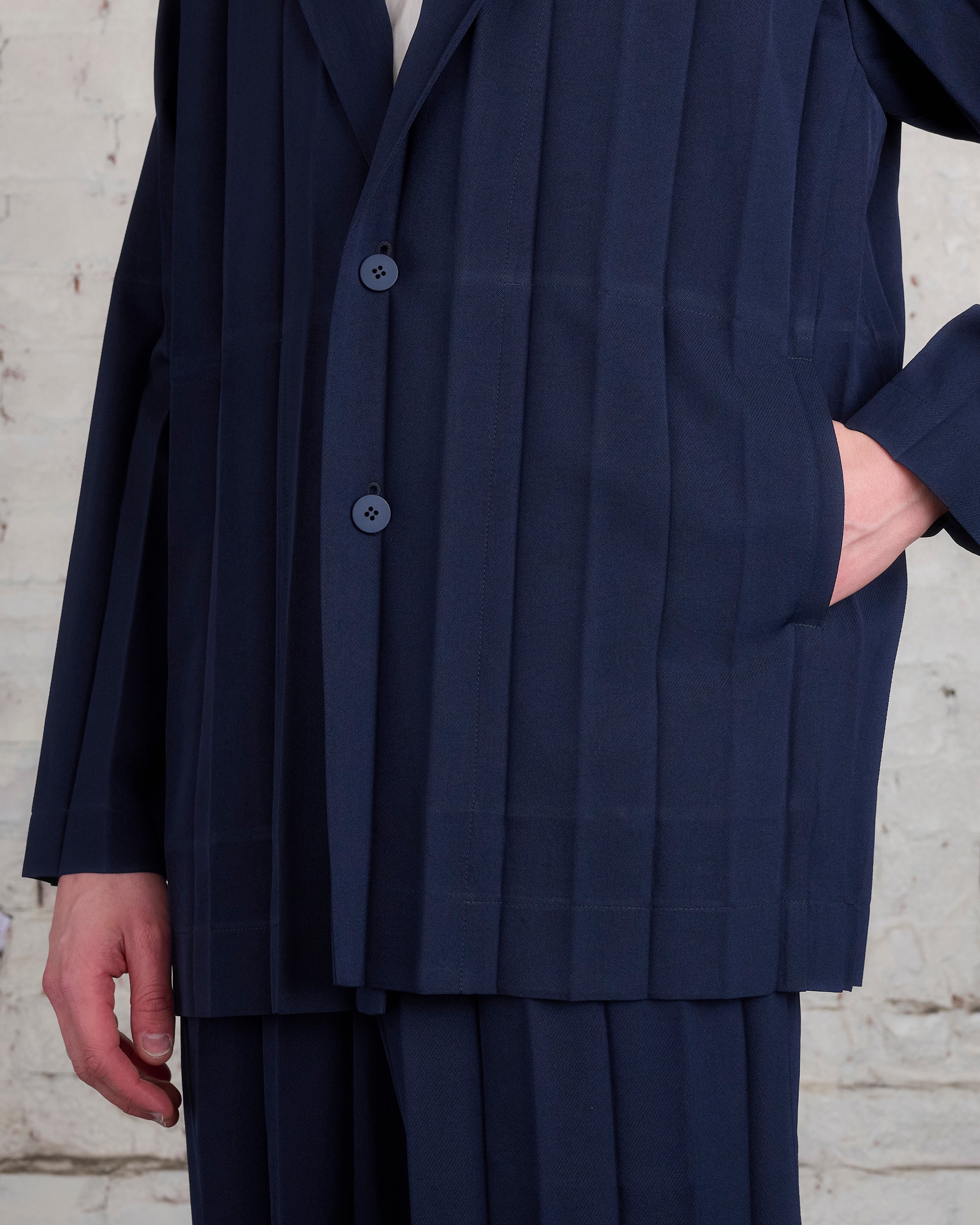 Issey Miyake Homme Plisse March Edge Jacket Navy