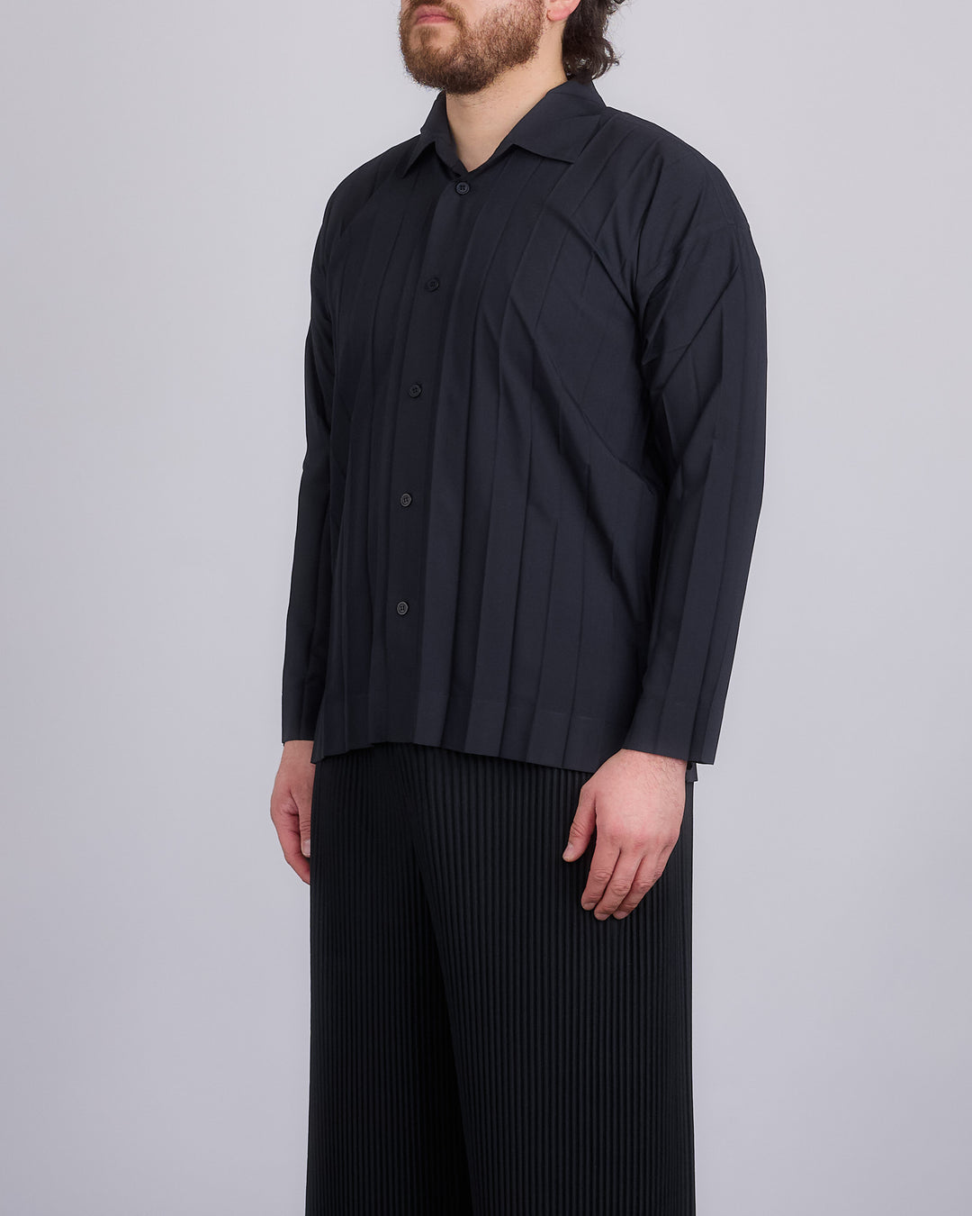 HOMME PLISSÉ ISSEY MIYAKE November Edge Button Shirt Black