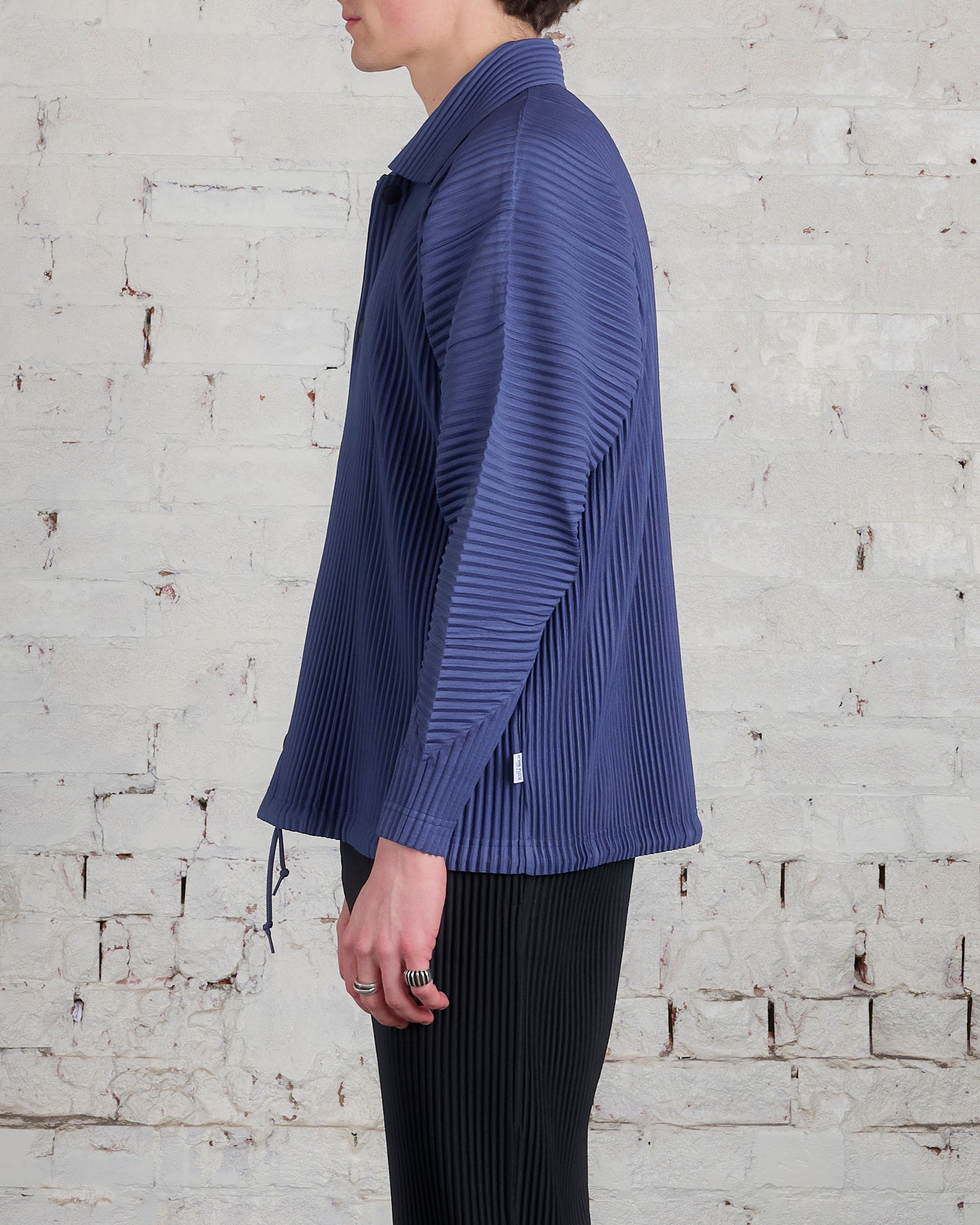 Issey Miyake Homme Plisse Pleats Feb Coach Jacket Blue Char