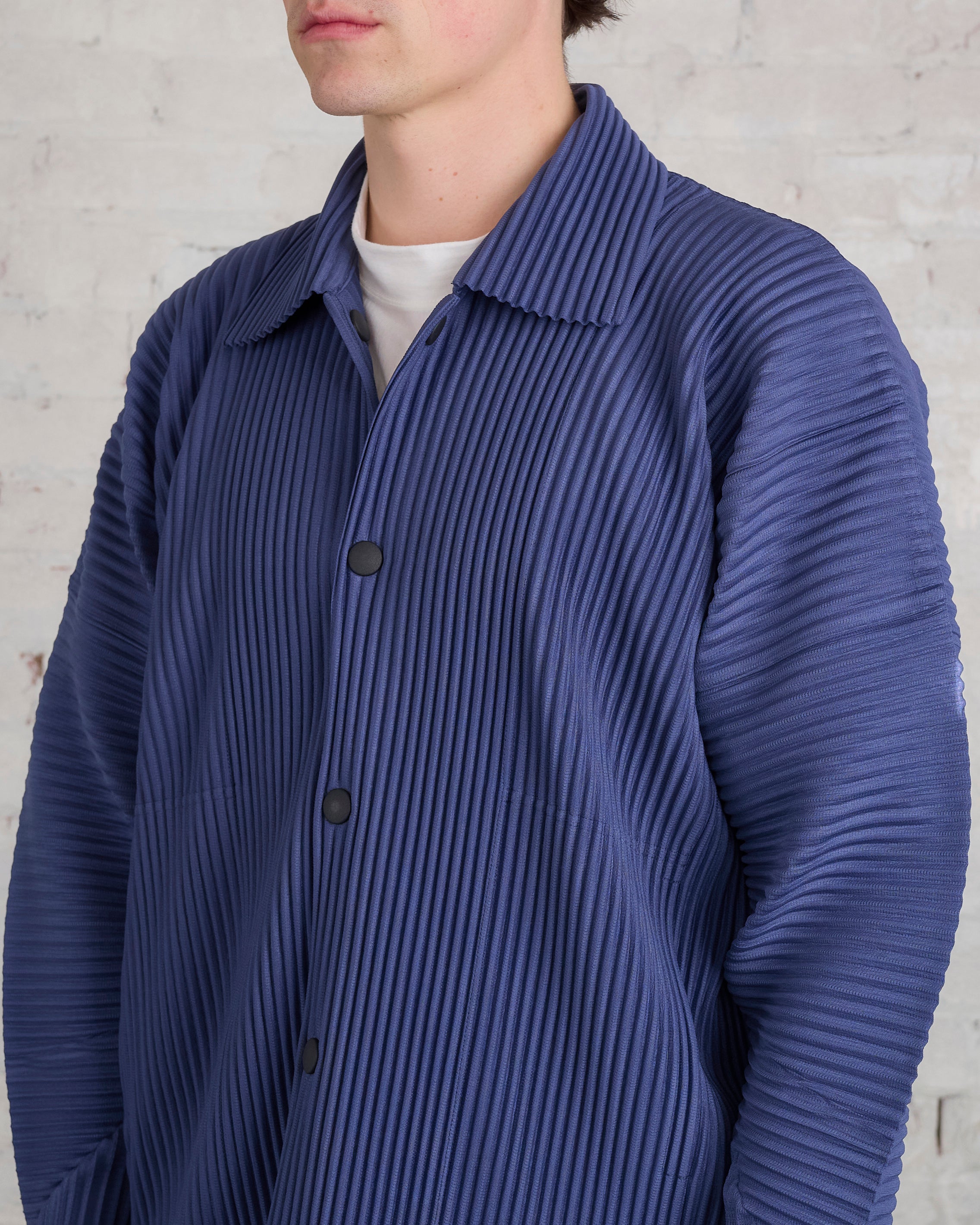 オムプリッセ イッセイミヤケ コーチジャケット 青 homme plisse