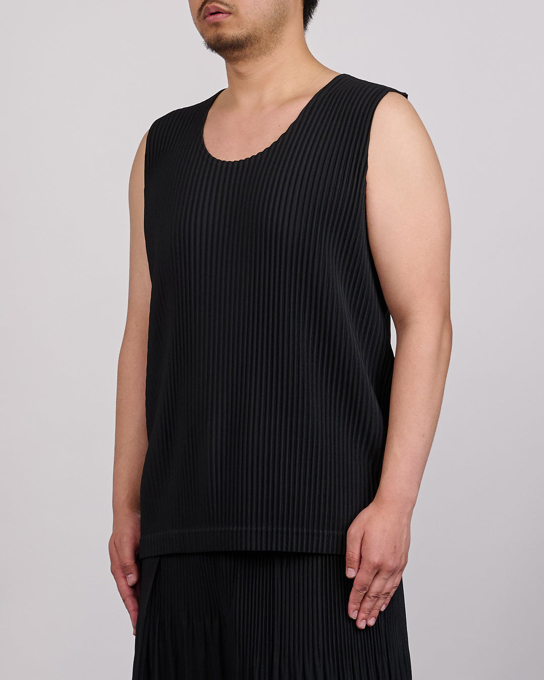 Issey Miyake Homme Plisse Pleats June Tank Top Black
