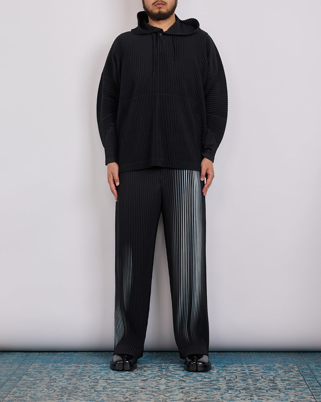 Issey Miyake Homme Plisse Pleats October Hoodie Black