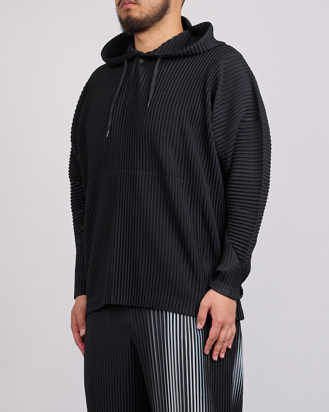 Issey Miyake Homme Plisse Pleats October Hoodie Black