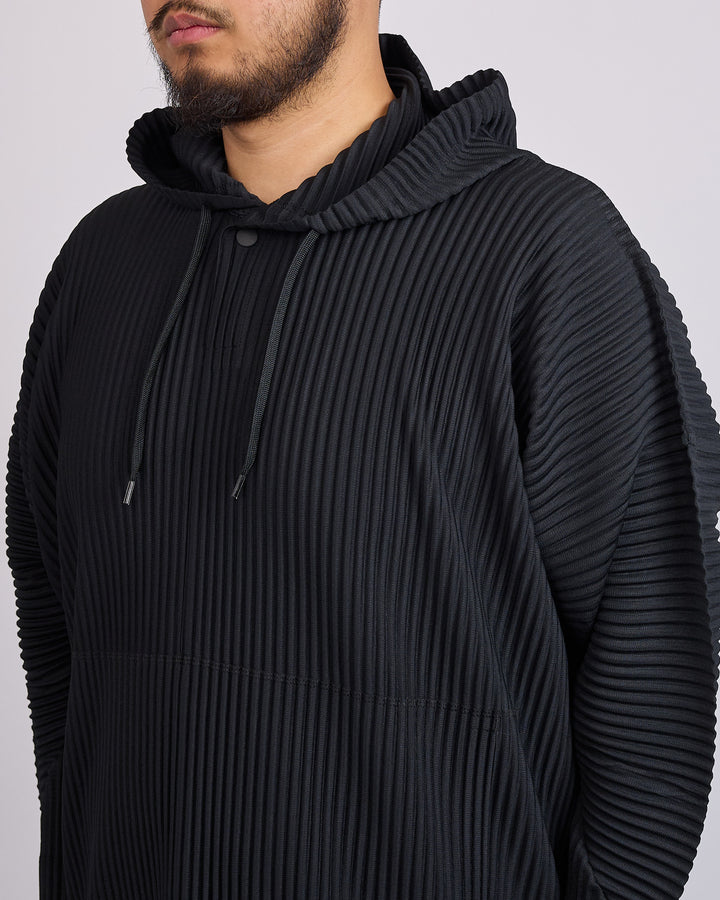 Issey Miyake Homme Plisse Pleats October Hoodie Black