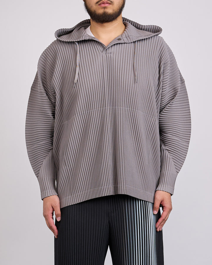 Issey Miyake Homme Plisse Pleats October Hoodie Dim Gray