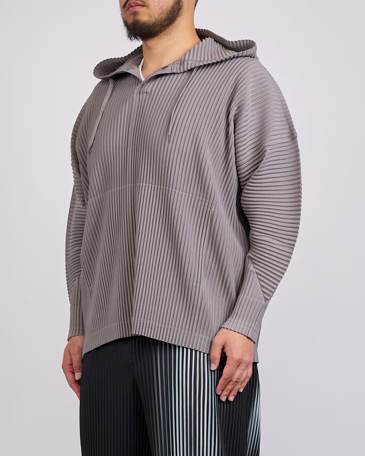 Issey Miyake Homme Plisse Pleats October Hoodie Dim Gray