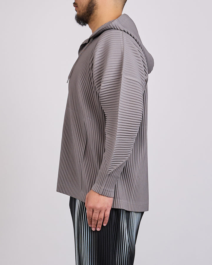 Issey Miyake Homme Plisse Pleats October Hoodie Dim Gray