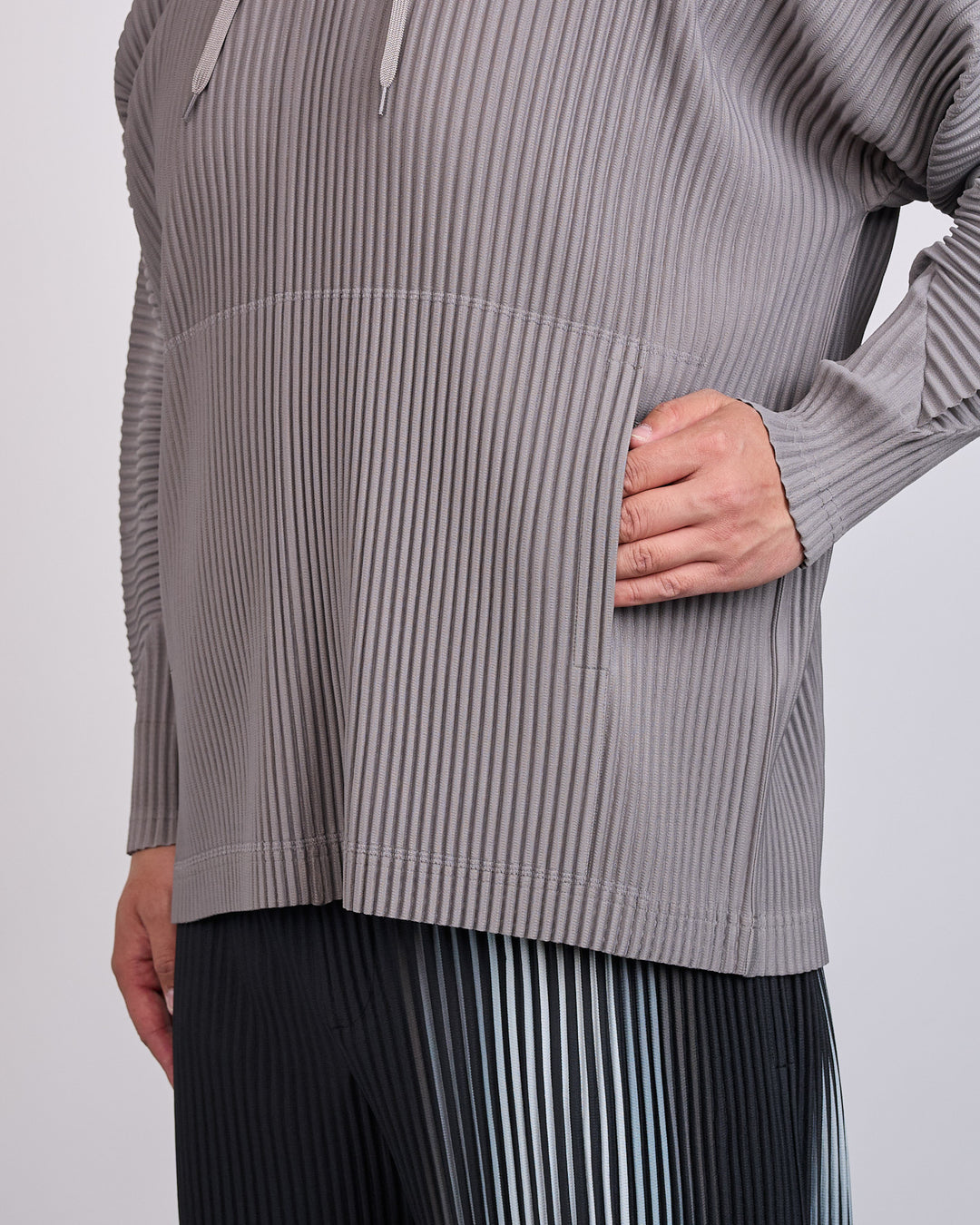 Issey Miyake Homme Plisse Pleats October Hoodie Dim Gray