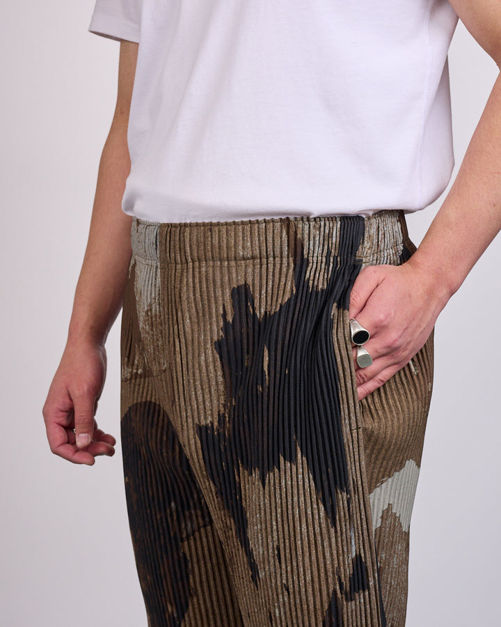 HOMME PLISSÉ ISSEY MIYAKE Pleats Painted Stone Pant Brown