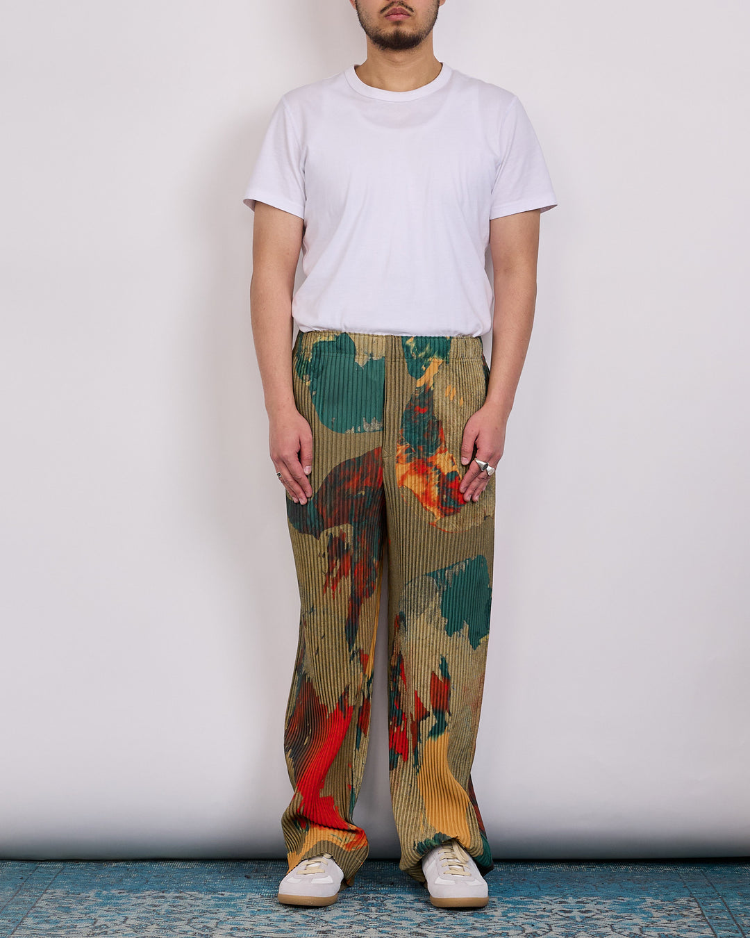 HOMME PLISSÉ ISSEY MIYAKE Pleats Painted Stone Pant Green