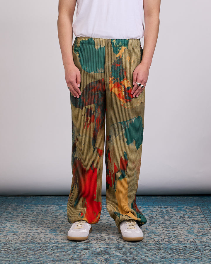 HOMME PLISSÉ ISSEY MIYAKE Pleats Painted Stone Pant Green