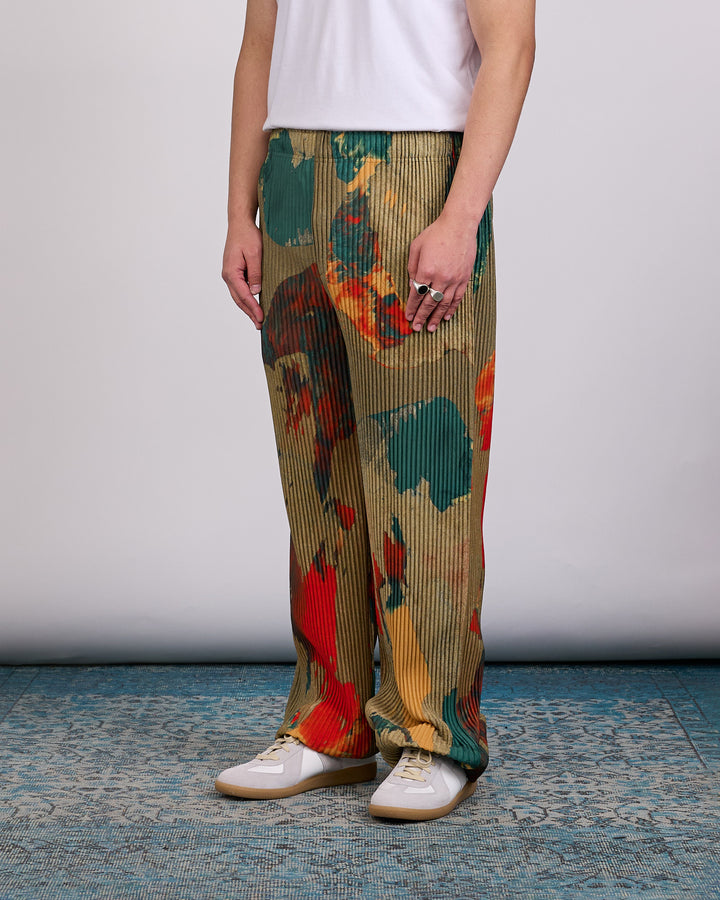 HOMME PLISSÉ ISSEY MIYAKE Pleats Painted Stone Pant Green