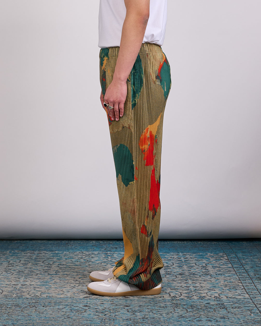 HOMME PLISSÉ ISSEY MIYAKE Pleats Painted Stone Pant Green