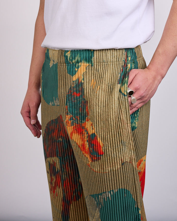 HOMME PLISSÉ ISSEY MIYAKE Pleats Painted Stone Pant Green