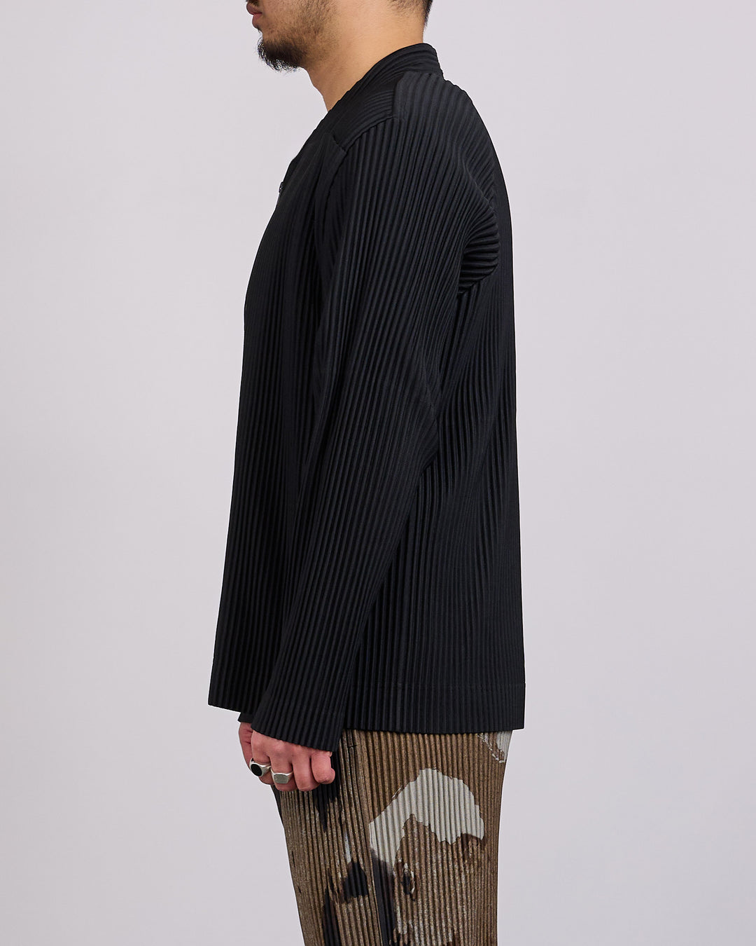 HOMME PLISSÉ ISSEY MIYAKE Pleats Quarry Zip Cardigan Jacket Black