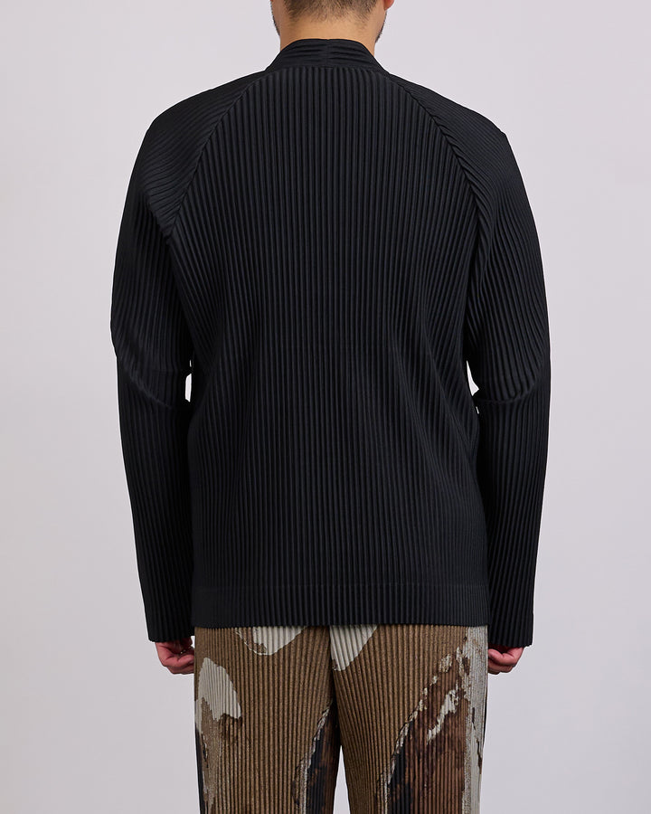 HOMME PLISSÉ ISSEY MIYAKE Pleats Quarry Zip Cardigan Jacket Black