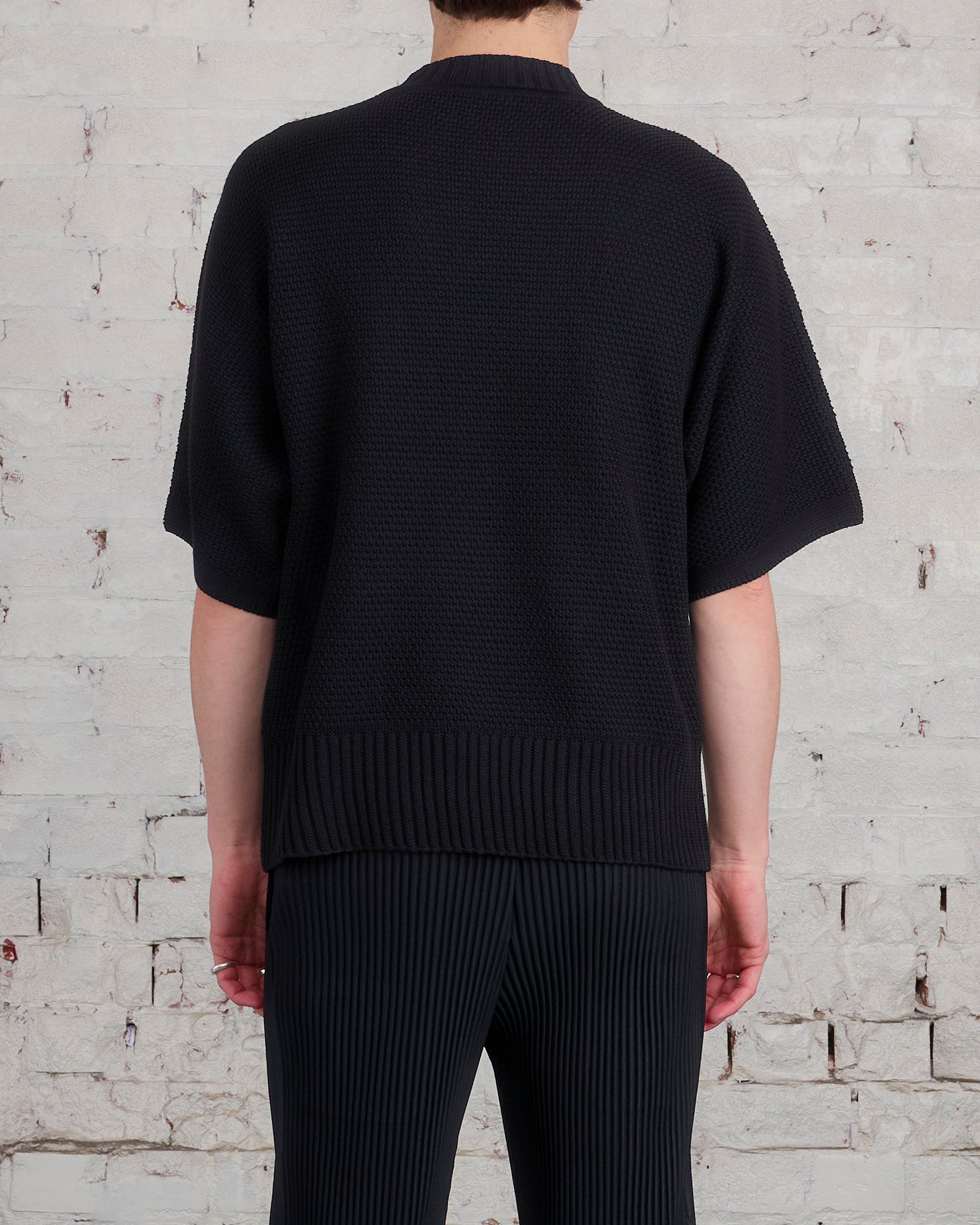 Issey Miyake Homme Plisse Rustic Knit Tee Black