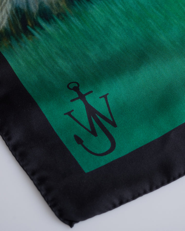 JW Anderson 60x60 Cat Scarf Emerald