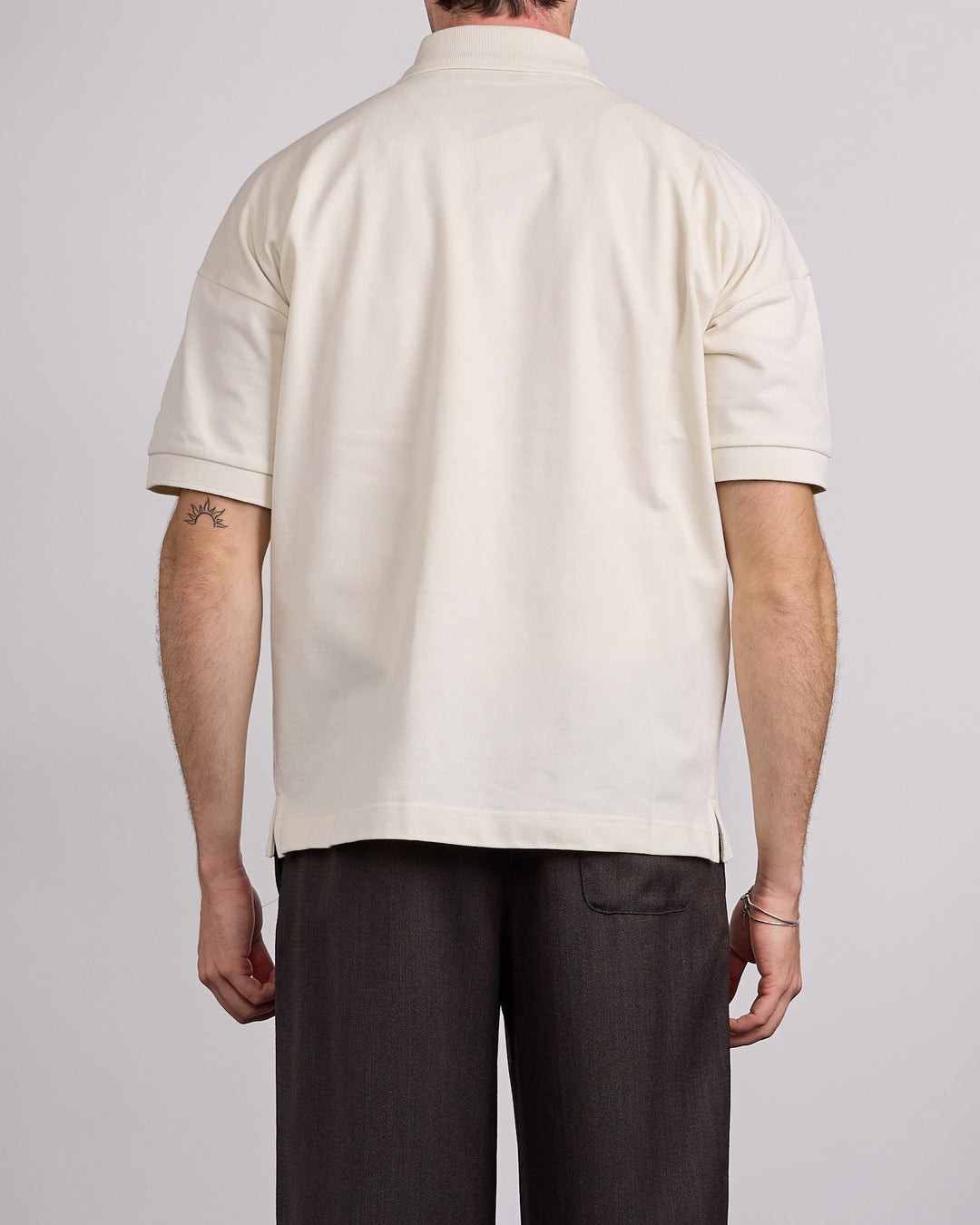 JW Anderson Anchor Embroidery Polo Shirt Off White